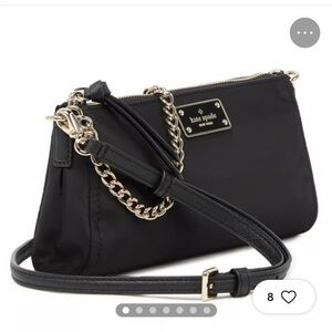 KATE SPADE Wilson Road Jane Convertible Crossbody chain strap Purse Black Gold